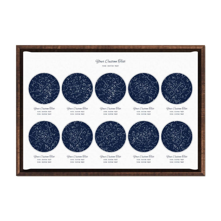 Star Map Gift Personalized With 10 Night Skies, Horizontal, Espresso Floater Framed Art Print#color-finish_espresso-floater-frame