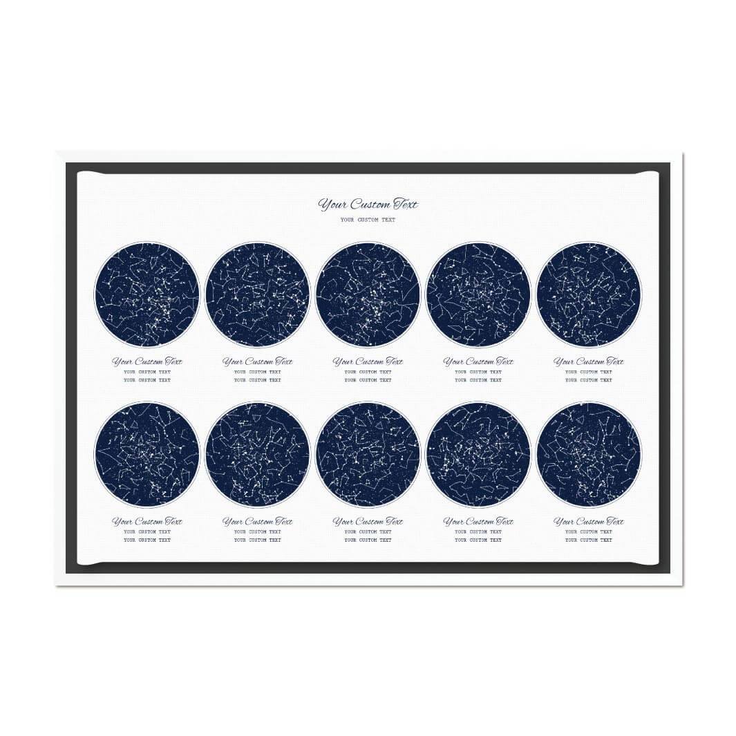 Star Map Gift Personalized With 10 Night Skies, Horizontal, White Floater Framed Art Print#color-finish_white-floater-frame