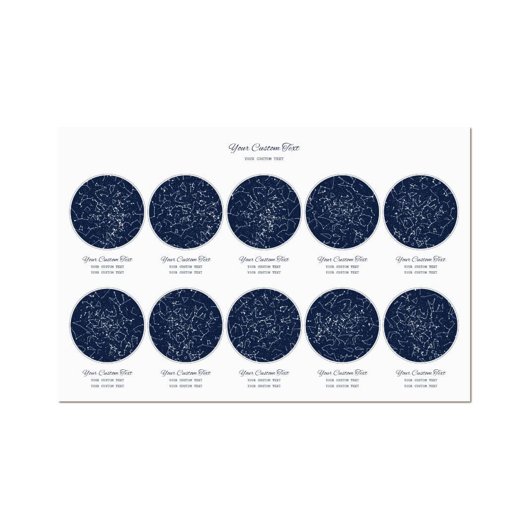 Star Map Gift Personalized With 10 Night Skies, Horizontal, Unframed Art Print#color-finish_unframed