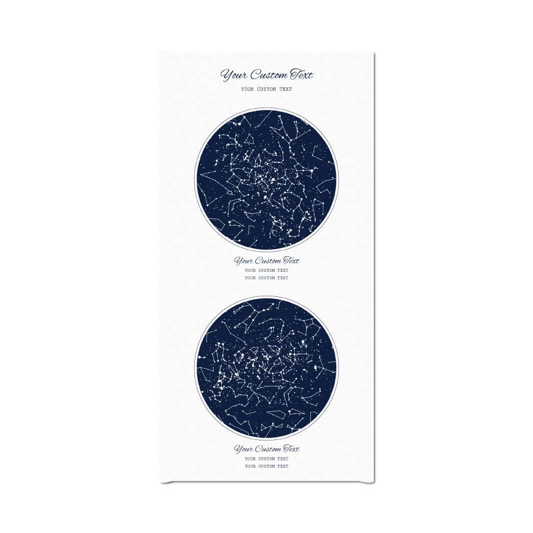 Star Map Gift Personalized With 2 Night Skies, Vertical, Wrapped Canvas Art Print#color-finish_wrapped-canvas