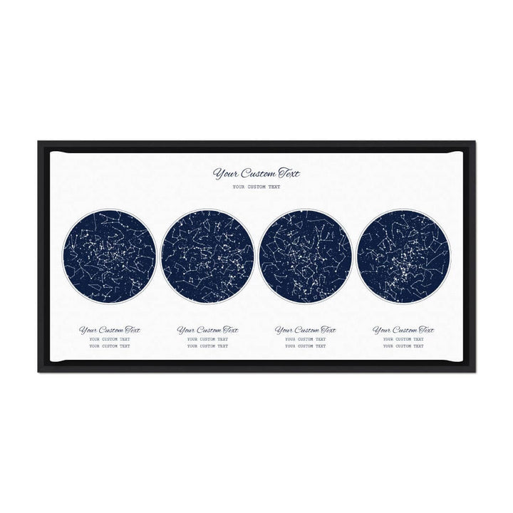 Star Map Gift Personalized With 4 Night Skies, Horizontal, Black Floater Framed Art Print#color-finish_black-floater-frame