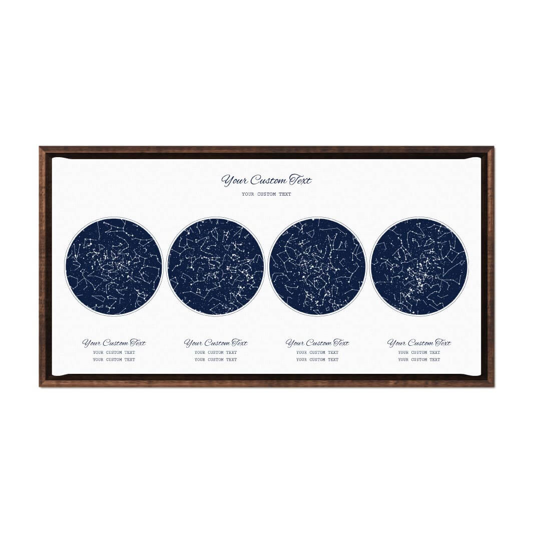 Star Map Gift Personalized With 4 Night Skies, Horizontal, Espresso Floater Framed Art Print#color-finish_espresso-floater-frame