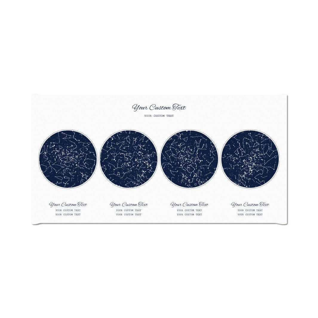 Star Map Gift Personalized With 4 Night Skies, Horizontal, Wrapped Canvas Art Print#color-finish_wrapped-canvas
