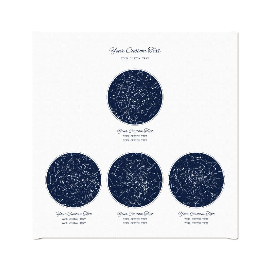 Star Map Gift Personalized With 4 Night Skies, Square, Wrapped Canvas Art Print#color-finish_wrapped-canvas