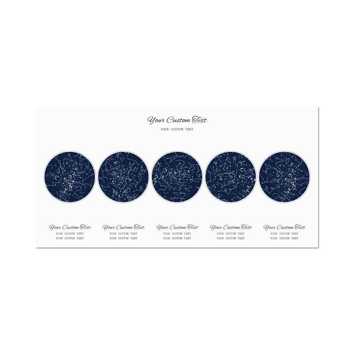 Star Map Gift Personalized With 5 Night Skies, Horizontal, Unframed Art Print#color-finish_unframed