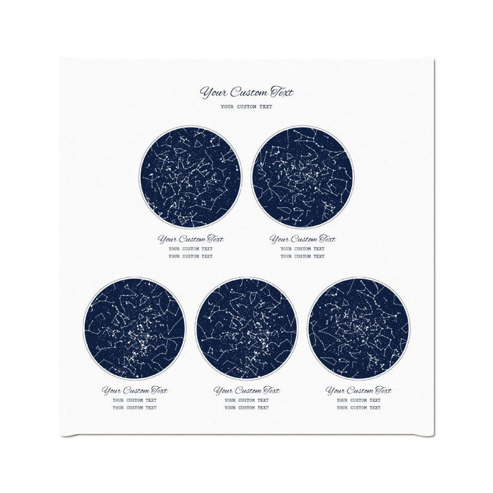 Star Map Gift Personalized With 5 Night Skies, Square, Wrapped Canvas Art Print#color-finish_wrapped-canvas
