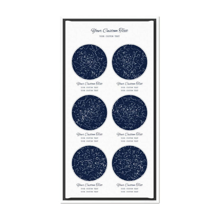 Star Map Gift Personalized With 6 Night Skies, Vertical, White Floater Framed Art Print#color-finish_white-floater-frame
