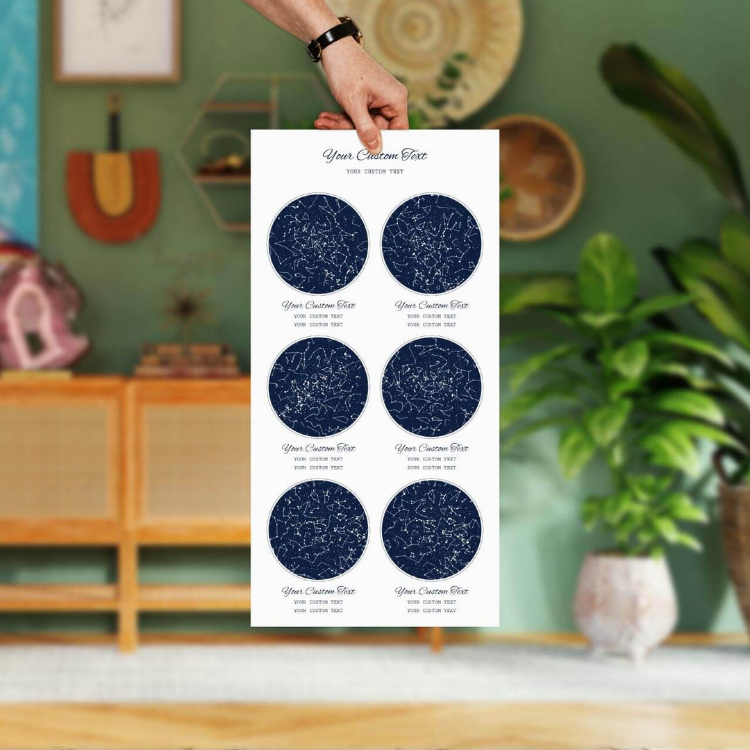 Star Map Gift Personalized With 6 Night Skies, Vertical, Unframed Art Print, Styled#color-finish_unframed