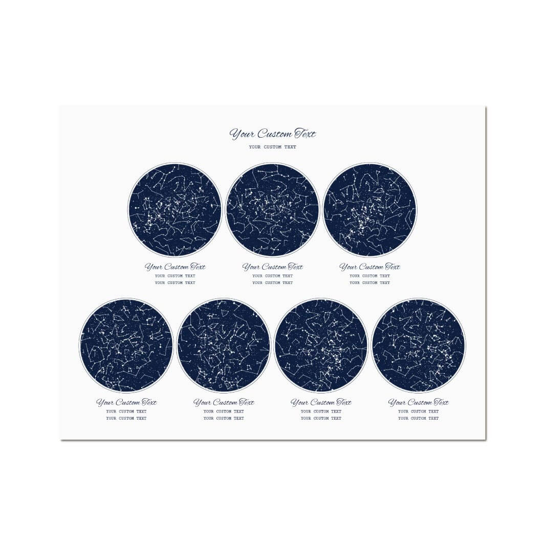 Star Map Gift Personalized With 7 Night Skies, Horizontal, Unframed Art Print#color-finish_unframed
