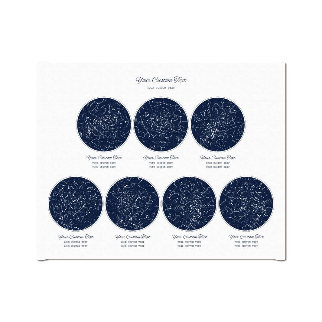 Star Map Gift Personalized With 7 Night Skies, Horizontal, Wrapped Canvas Art Print#color-finish_wrapped-canvas