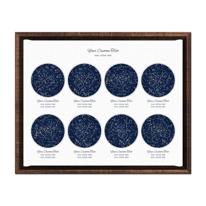 Star Map Gift Personalized With 8 Night Skies, Horizontal, Espresso Floater Framed Art Print#color-finish_espresso-floater-frame