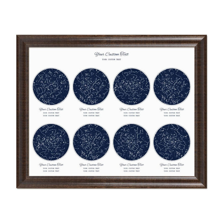 Star Map Gift Personalized With 8 Night Skies, Horizontal, Espresso Beveled Framed Art Print#color-finish_espresso-beveled-frame