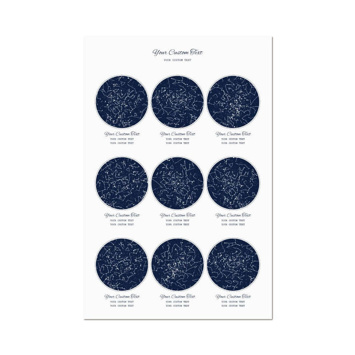 Star Map Gift Personalized With 9 Night Skies, Vertical, Unframed Art Print#color-finish_unframed