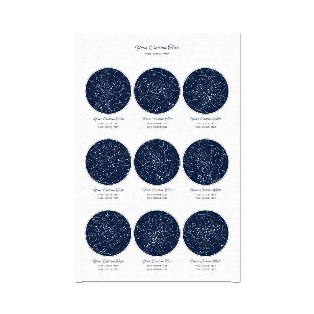 Star Map Gift Personalized With 9 Night Skies, Vertical, Wrapped Canvas Art Print#color-finish_wrapped-canvas