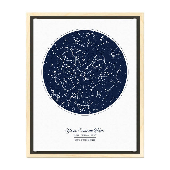 Custom Night Sky Print with 1 Star Map, Personalized Vertical Canvas Poster, Light Wood Floater Frame#color-finish_light-wood-floater-frame