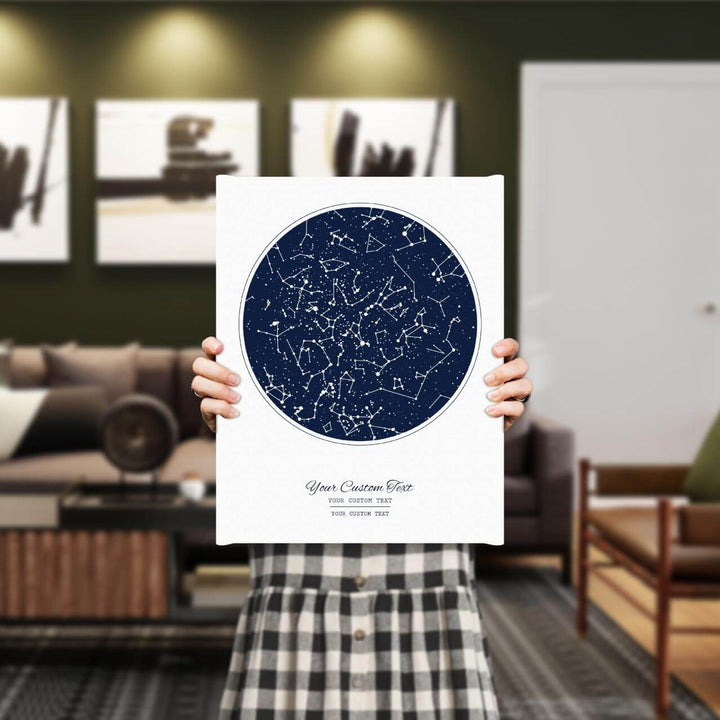 Custom Night Sky Print with 1 Star Map, Personalized Vertical Canvas Poster, Wrapped Canvas, Styled#color-finish_wrapped-canvas