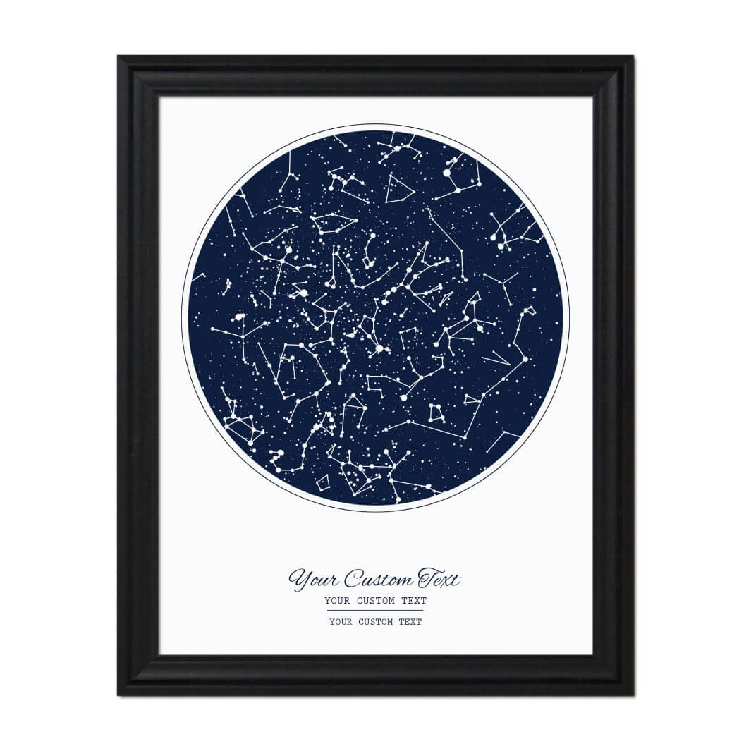 Star Map Gift with 1 Night Sky, Personalized Vertical Paper Poster, Black Beveled Frame#color-finish_black-beveled-frame