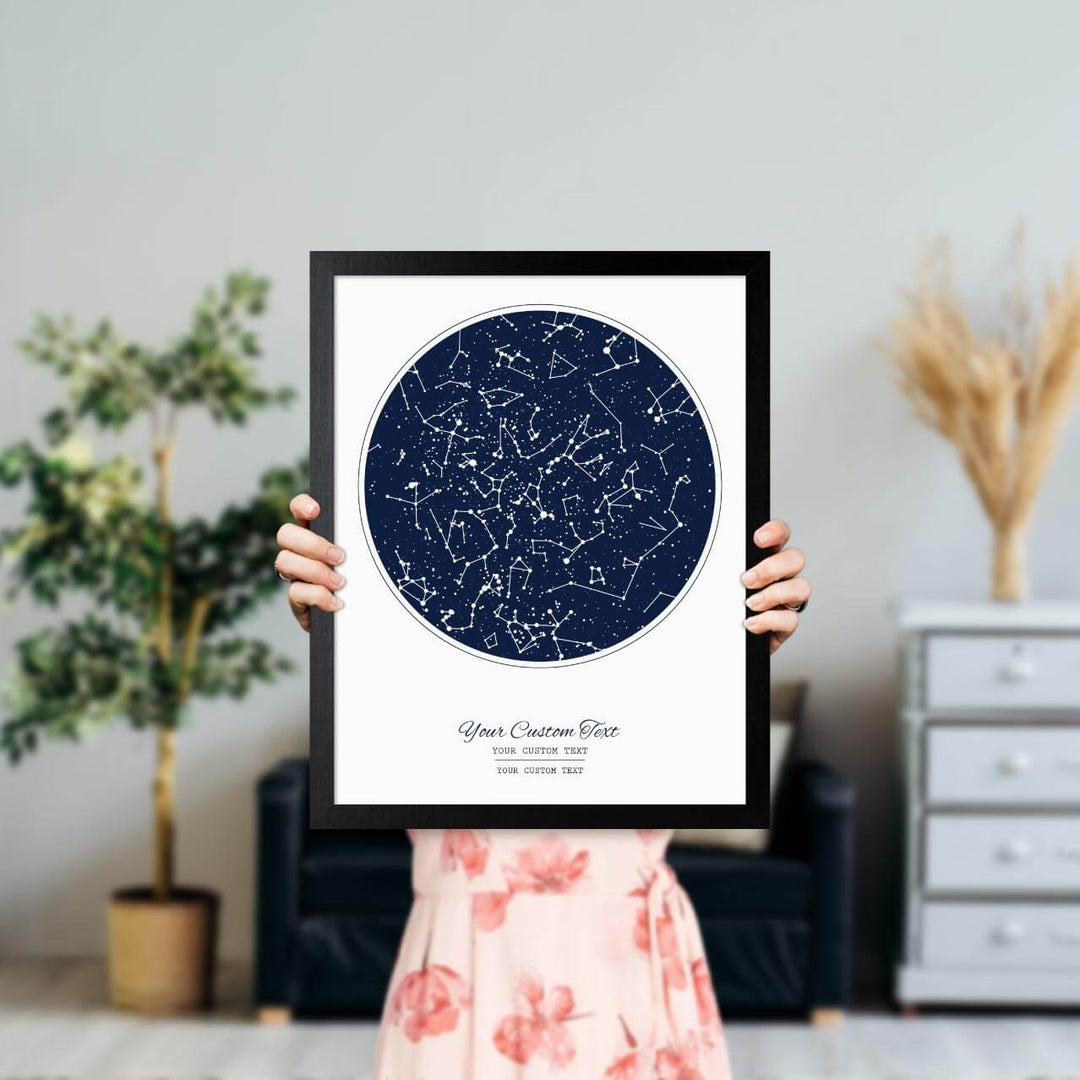 Star Map Gift with 1 Night Sky, Personalized Vertical Paper Poster, Black Thin Frame, Styled#color-finish_black-thin-frame