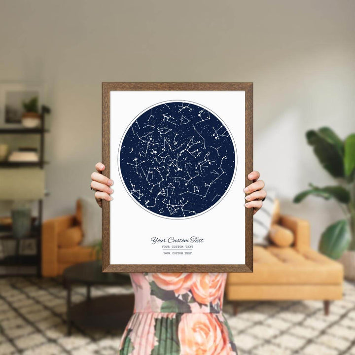 Star Map Gift with 1 Night Sky, Personalized Vertical Paper Poster, Walnut Thin Frame, Styled#color-finish_walnut-thin-frame