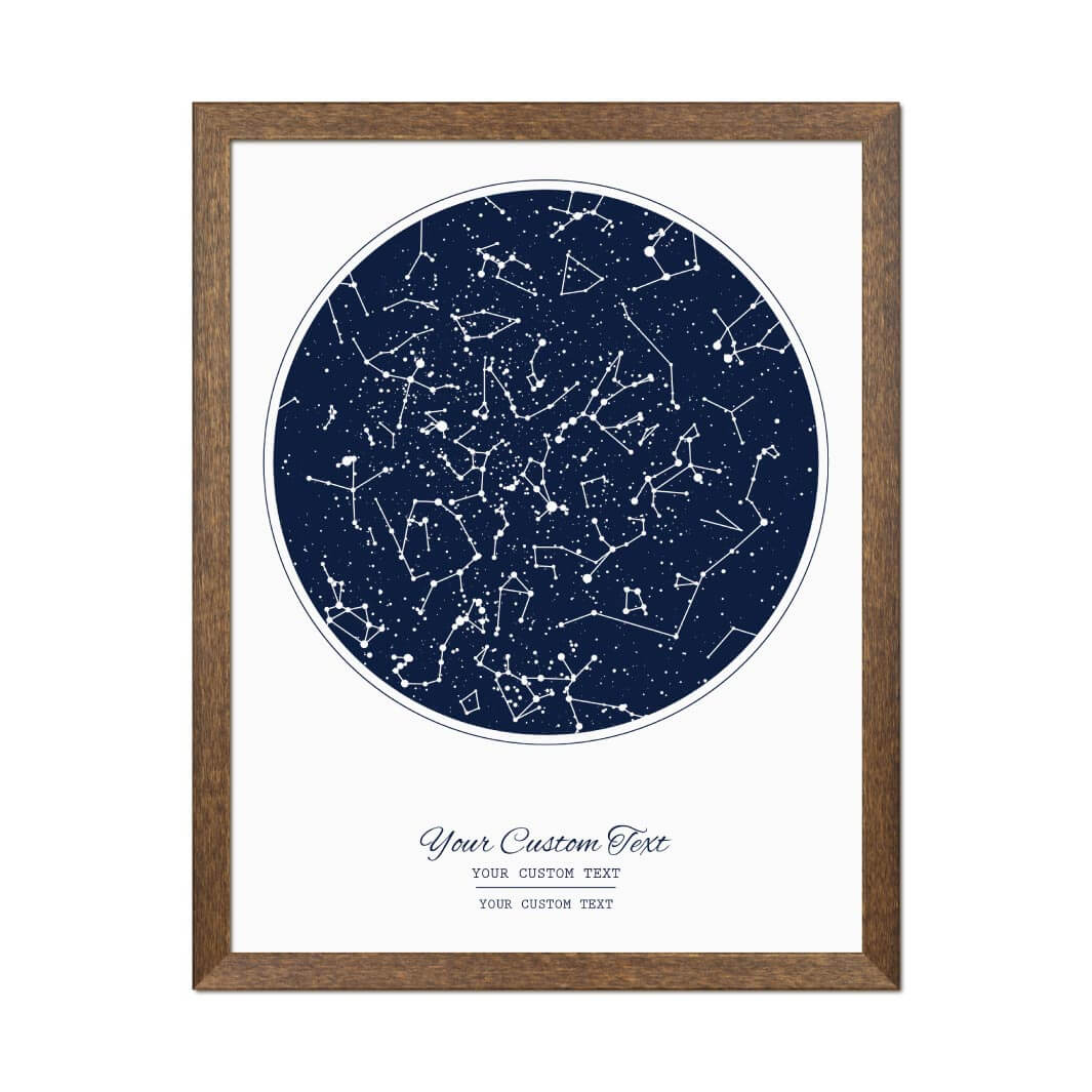 Star Map Gift with 1 Night Sky, Personalized Vertical Paper Poster, Walnut Thin Frame#color-finish_walnut-thin-frame