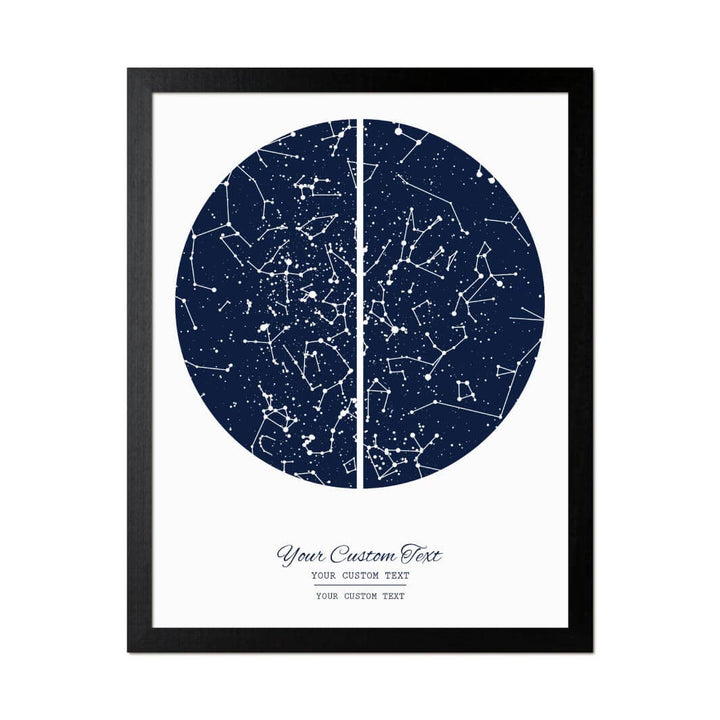 Star Map Gift with 2 Night Skies, Custom Vertical Paper Print, Black Thin Frame#color-finish_black-thin-frame