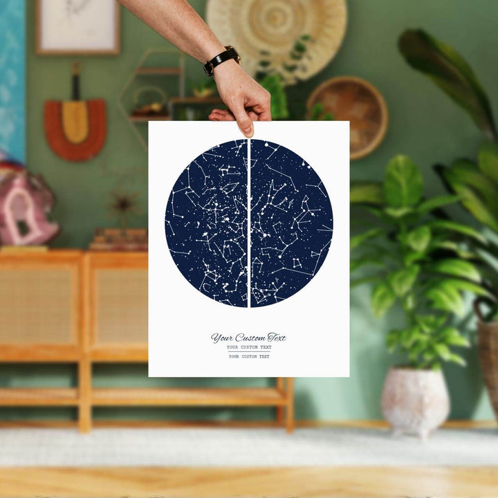 Star Map Gift with 2 Night Skies, Custom Vertical Paper Print, Unframed, Styled#color-finish_unframed