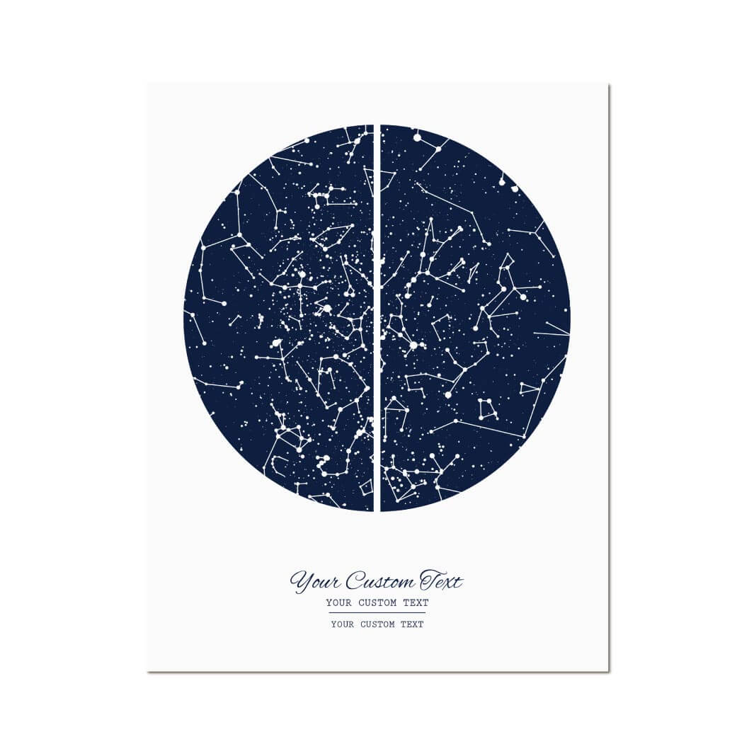 Star Map Gift with 2 Night Skies, Custom Vertical Paper Print, Unframed#color-finish_unframed